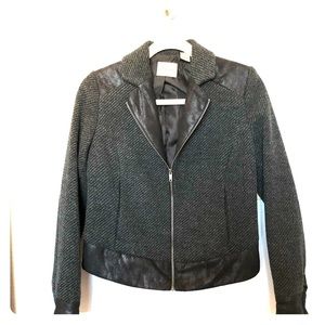 Tweed leather Jacket